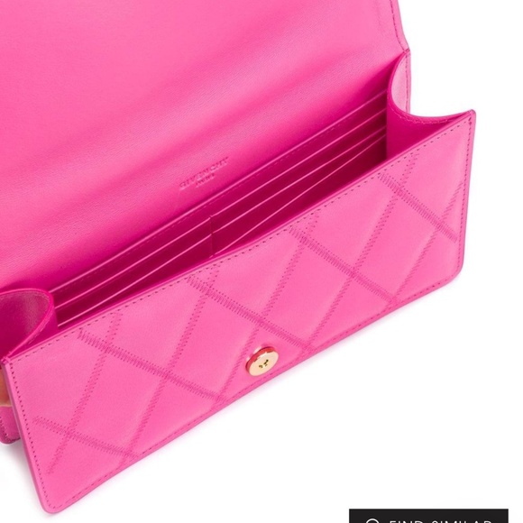 Givenchy Quilted Strap Wallet Bag Purse Sorbet Pink New - Picture 4 of 9